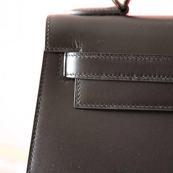 Kelly 28 Black Box Leather Black Hardware - Image 2