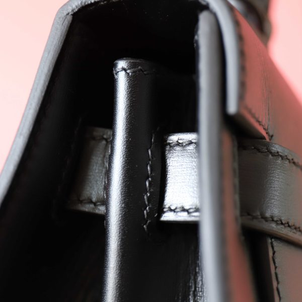 Kelly 28 Black Box Leather Black Hardware - Image 3