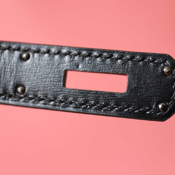 Kelly 28 Black Box Leather Black Hardware - Image 4