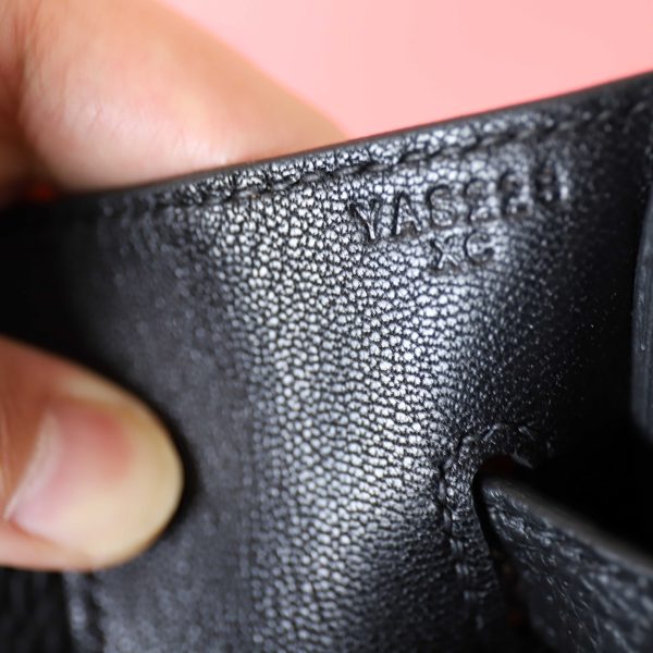 Kelly 28 Black Box Leather Black Hardware - Image 7