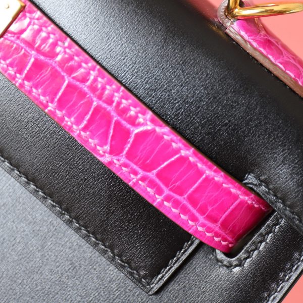 Kelly 28 Black Box Leather And  Rose Sheherazade Niloticus GHW - Image 2