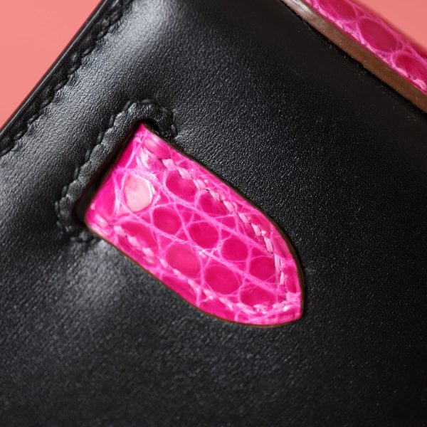 Kelly 28 Black Box Leather And  Rose Sheherazade Niloticus GHW - Image 3