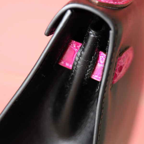 Kelly 28 Black Box Leather And  Rose Sheherazade Niloticus GHW - Image 5