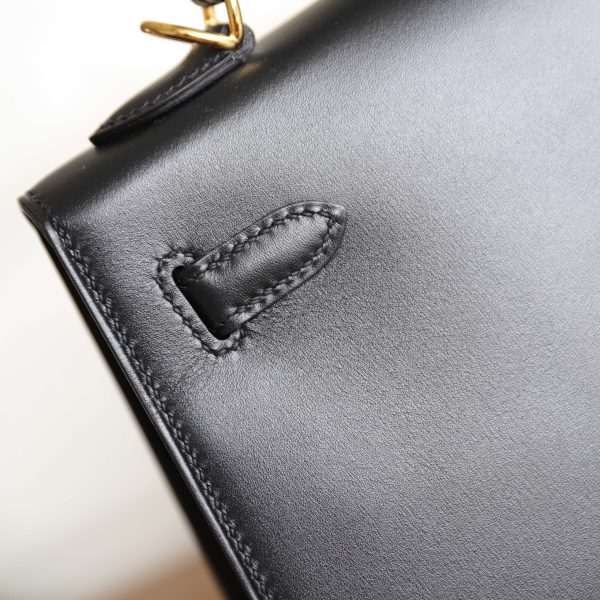 Kelly 25 Noir Box Leather GHW - Image 5