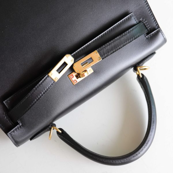 Kelly 25 Noir Box Leather GHW - Image 7