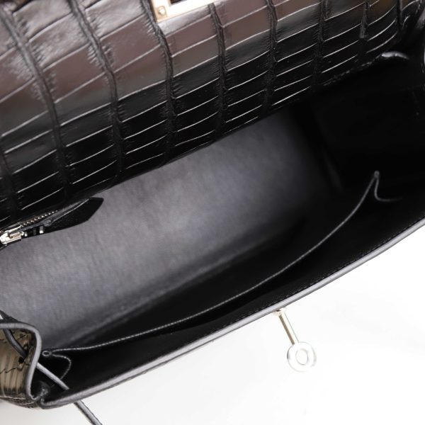 Kelly 25 Noir Matte Alligator PHW - Image 2