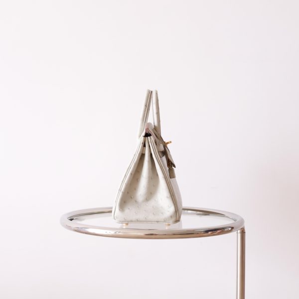 BK25 Pearl Grey Ostrich GHW - BK - Image 9