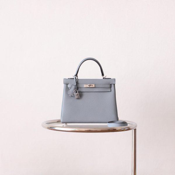 Kelly 25 Blue Lin Togo PHW