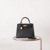 Kelly 25 Noir Epsom GHW