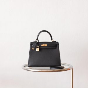 Kelly 25 Noir Epsom GHW