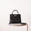 Kelly 25 Noir Matte Alligator PHW