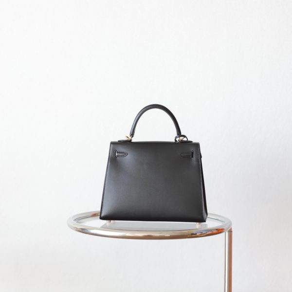 Kelly 25 Noir Box Leather GHW - Image 10