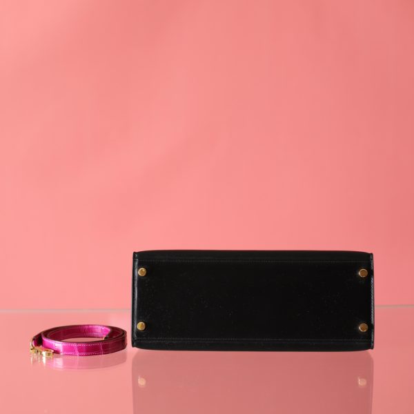 Kelly 28 Black Box Leather And  Rose Sheherazade Niloticus GHW - Image 9