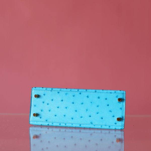 Kelly 25 Crystal Blue Ostrich GHW - Image 10