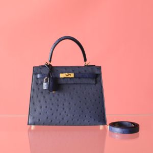 Kelly 25 Malta Blue Ostrich GHW