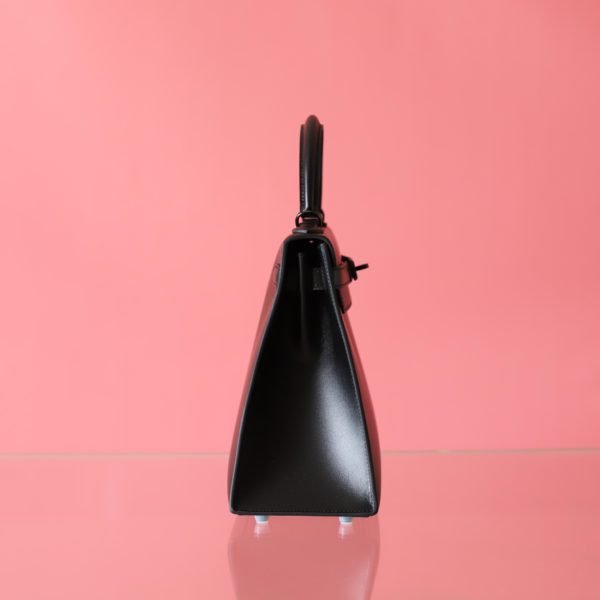 Kelly 28 Black Box Leather Black Hardware - Image 10