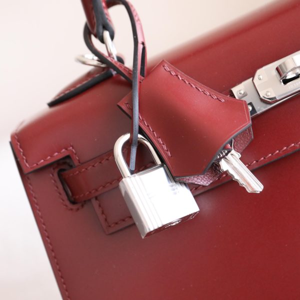 Kelly 25 Rouge H Box Leather PHW - Image 6