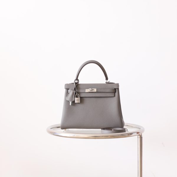 Kelly 25 Gris Meyer Togo PHW